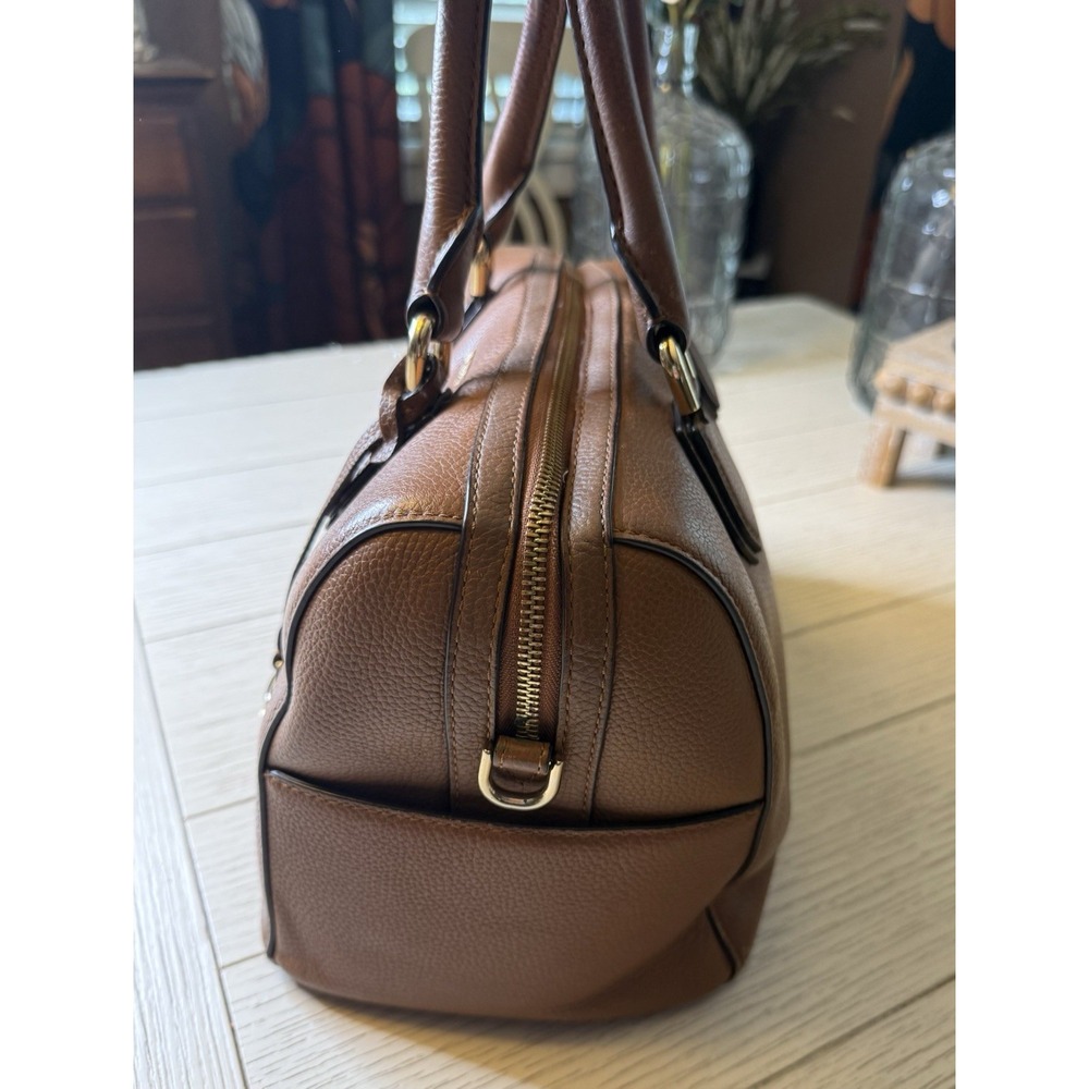 Michael Michael Kors Mercer Pebbled Brown Leather Double Handle Satchel Handbag‎ - Picture 16 of 16